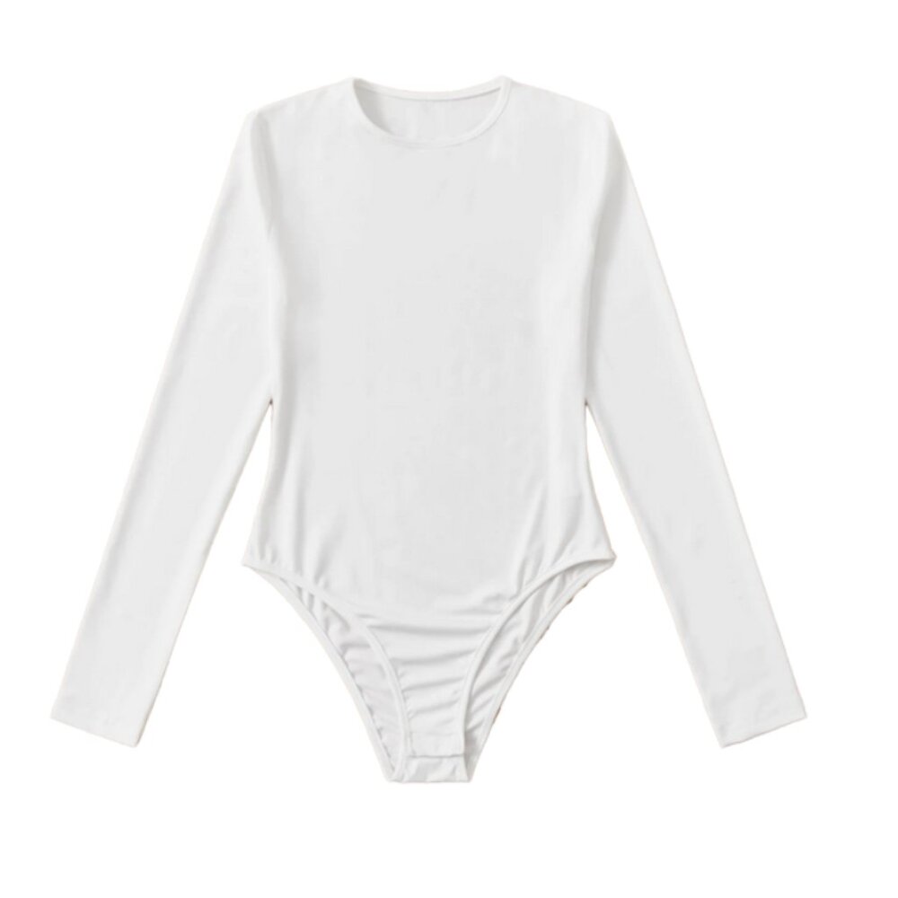 SHEIN PETITE Solid Skinny Spring Women Bodysuit in White Size XXS Petite NWOT